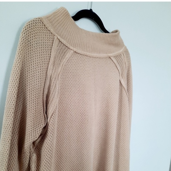 Free People Shes a Keeper Vented-Hem Tunic Sweater Tan - Picture 6 of 9